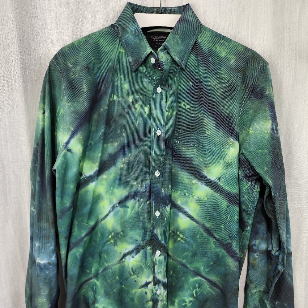 Oregon Rain Tie-Dyed Men’s Dress Shirt Size 16, 34/35